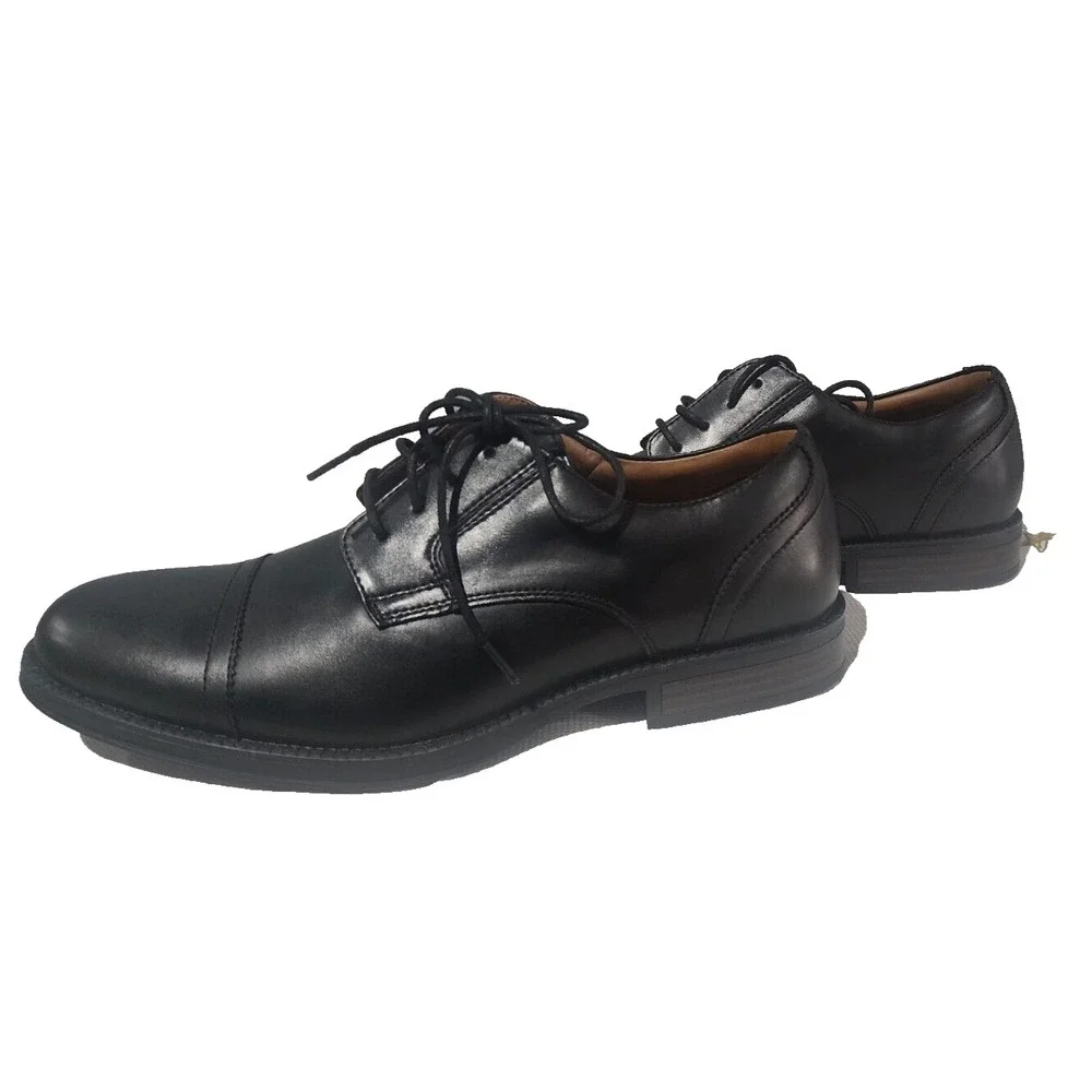 NEW George Men's‎ Dress Shoes Size 10.5 Branford Oxford Black Faux Leather